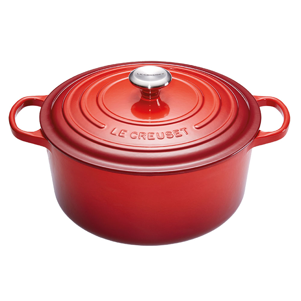 Le Creuset Cast Iron Round Casserole 24cm - Cerise